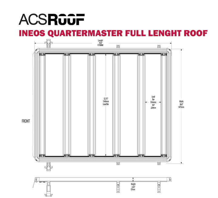 Ineos Quartermaster - ACS Roof Full Length Rack 2024+