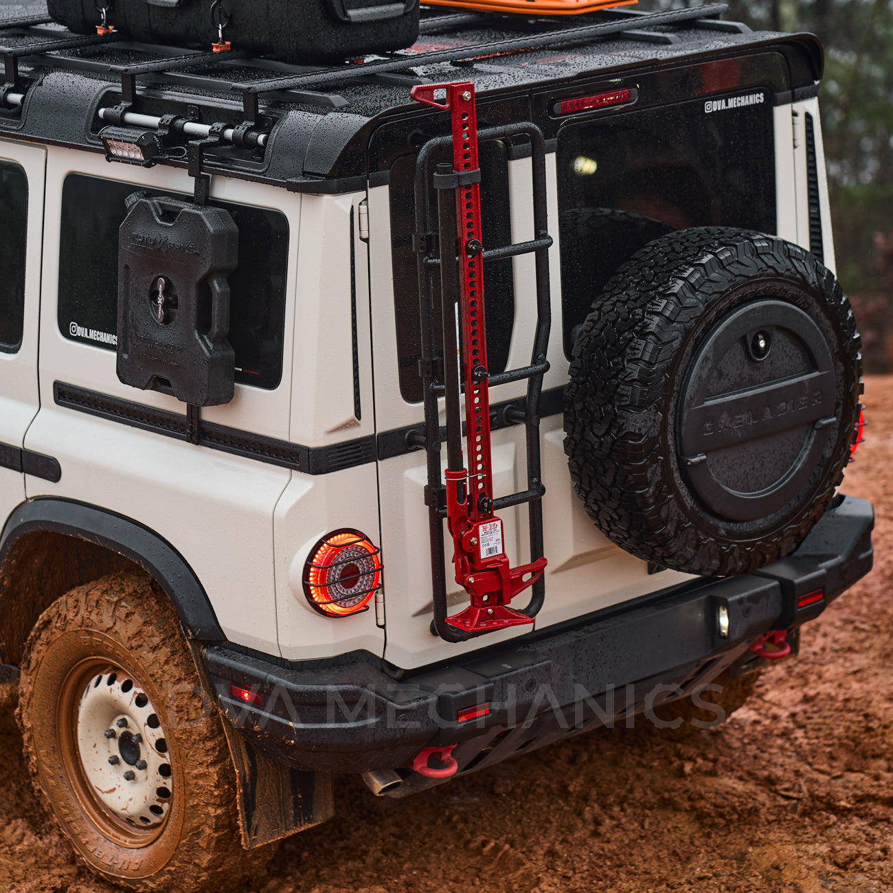INEOS Grenadier: Ladder-Mounted Hi‑Lift Jack Carrier