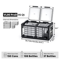 95QT VL90ProD Dual Zone RV 12 volt Fridge Plug in Cooler