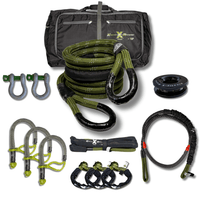 Complete Titan Recovery Kit with kinetic ropes, shackles, bridle, soft shackles, snatch ring, and gear bag for off-road vehicle recovery